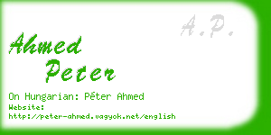 ahmed peter business card